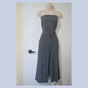 Strapless Striped Jumpsuit Size M